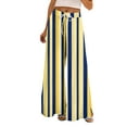 thumbnail image 1 of FUNUONY Flowy Wide Leg Palazzo Pants for Women - High Waist Casual Beach Lounge Stripe Pants Loose Dress Pants Stretchy Trousers Summer Casual Print Pocket Wide Elastic Pants Casual Pants Yellow Xxl, 1 of 6