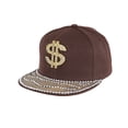 thumbnail image 1 of FUNUONY Hats for Men Blended Fabric Sparkle Denim Hat Classic Hip Hop Hat Curved Brim Baseball Cap Hat with Rhinestone Snapback Cap Bling Diamond Traveling Hat Coffee One Size, 1 of 3