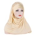 thumbnail image 1 of FUNUONY Hijab Scarf for Women 2025 Trendy Women Glitter Sequin Hijab Muslim Head Wrap Scarf Long Turban Headband Hair Cap Shawl Yellow One Size, 1 of 4