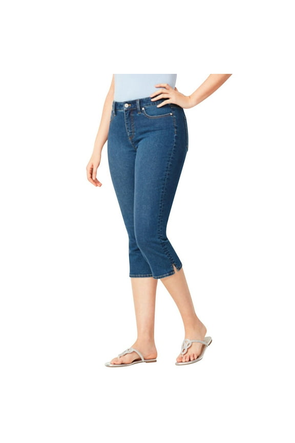 Hot Sale!! Women's Capri Pants Mid Rise Skinny Stretchy Plus Size Jeans Pants Denim Calf Jeans Hight Jeans Stretch Length Waisted Slim Women Women's Jeans Dark Blue 4Xl