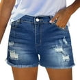 thumbnail image 1 of FUNUONY Jean Shorts Womens High Waisted Stretchy Mom Two Buttons Frayed Raw Hem Ripped Denim Shorts Distressed Shorts for Women Denim Pants Womens Jeans Spring Break Fashion Beach Vacation Clothes Su, 1 of 6