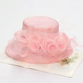 thumbnail image 1 of FUNUONY Kentucky Organza Derby Hats for Women Church Tea Fascinator Wide Brim Sun Hat for Ladies Cocktail Tea Party Hat Flower Church Wedding Bridal Straw Caps Wedding Bridal Flower Church Hat Spring, 1 of 4