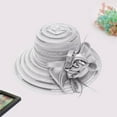 thumbnail image 1 of FUNUONY Kentucky Organza Derby Hats for Women Church Tea Fascinator Wide Brim Sun Hat for Ladies Cocktail Tea Party Hat Flower Church Wedding Bridal Straw Caps Wedding Bridal Flower Church Hat Spring, 1 of 3