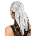 thumbnail image 1 of FUNUONY Large Square Satin Head Scarf - Silk Hair Scarf Square Hair Bandanas Large Scarf Sleeping Head Wraps for Women Solid Satin Square Head Scarf Lightweight Neck Scarves Hair Neckerchief Grey, 1 of 4