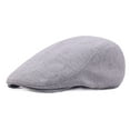 thumbnail image 1 of FUNUONY Men Newsboy Cap Cotton Beret Hat Flat Ivy Gatsby Driving Cabbie Cap 1 Pieces Newsboy Men's Hat Cotton Soft Stretch Fit Men Cap Cabbie Driving Hat for Men Grey, 1 of 5