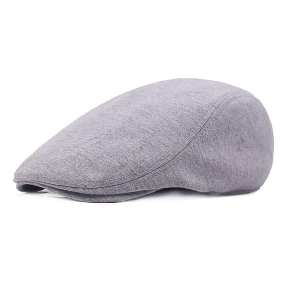 FUNUONY Men Newsboy Cap Cotton Beret Hat Flat Ivy Gatsby Driving Cabbie Cap 1 Pieces Newsboy Men's Hat Cotton Soft Stretch Fit Men Cap Cabbie Driving Hat for Men Grey