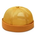 thumbnail image 1 of FUNUONY Men's Summer Mesh Brimless Docker Beanie Caps Fashion Outdoor Hip-Hop Sailor Stylish Skull Caps Men Solid Cap Mesh Quick Drying Adjustable Breathable Sport Yellow One Size, 1 of 3