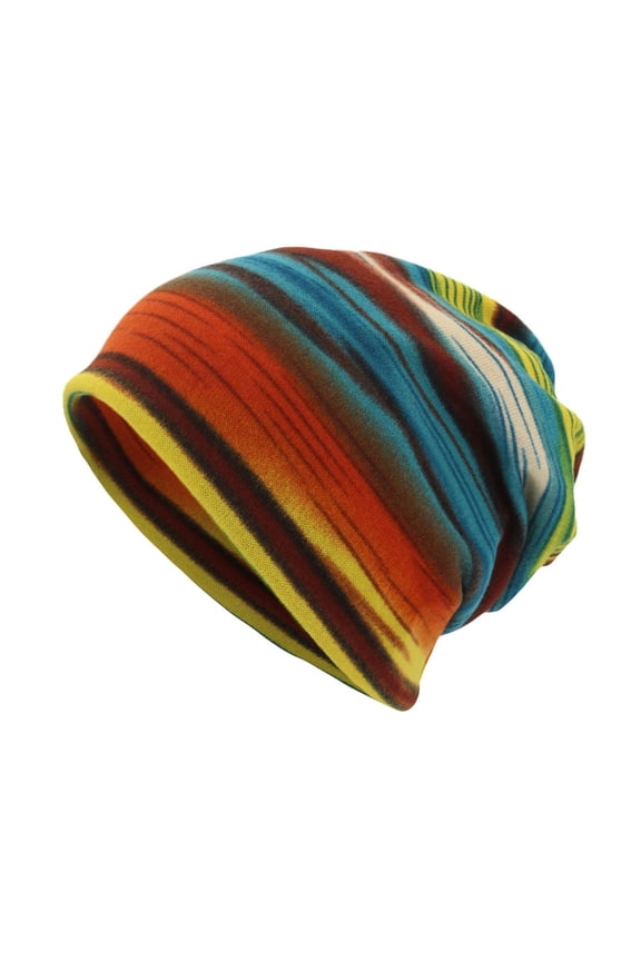 Mens Winter Beanie Hat Warm Fleece Lined Skull Cap for Men Reversible Women Windproof Hat Knit Warm Unisex Beanie Stripe Print Scarf Beanie Cap Casaul Outdoor Convertible Windproof Hats
