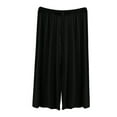 thumbnail image 1 of FUNUONY Pajama Capri Pants for Women Soft Comfy Pajama Bottoms Casual Stretch Wide Leg Pants Lightweight Lounge Cropped Pants Half Shorts for Under Dresses Half Culotte Shorts Split Skirt Black 3Xl, 1 of 4