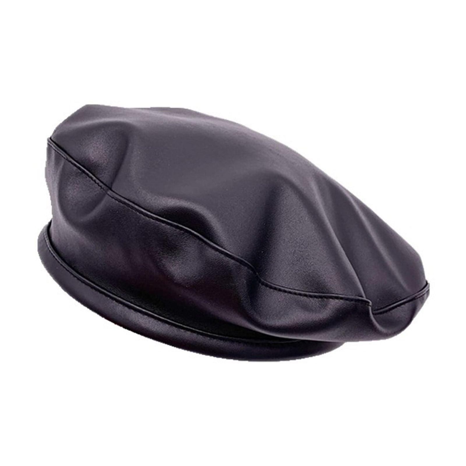 FUNUONY Pu Leather Berets for Women French Beret Hats Artist  display picture 3