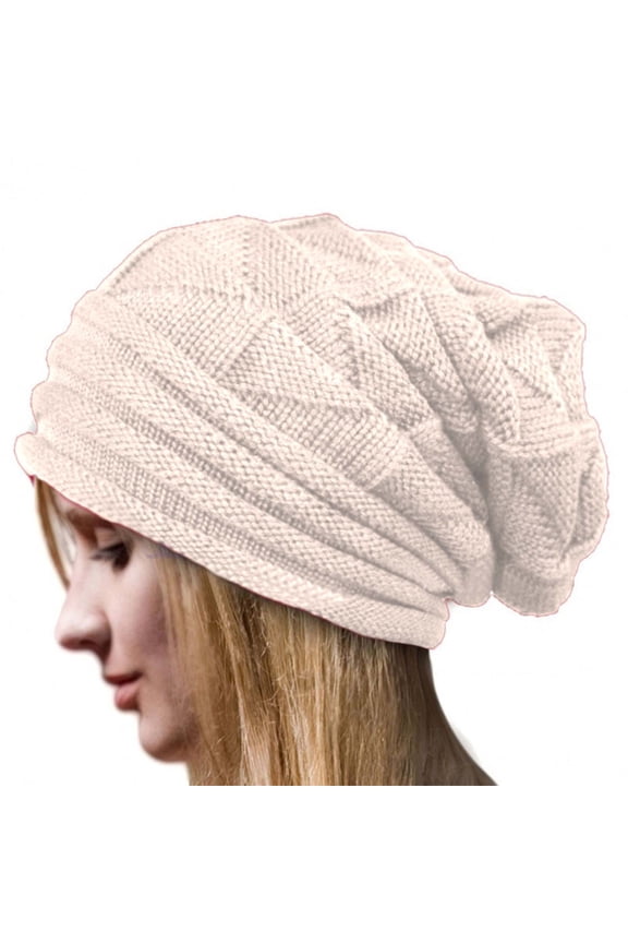 Slouchy Beanie for Men Women Winter Hats for Guys Cool Beanies Mens Lined Knit Warm Thick Streetwear Beanie Hat Women's Fashionable Warm Knitted Hat Small Woolen Hat Casual Hat Beige One Size