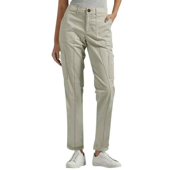 FUNUONY Straight Pants for Women Dress Pants Work Office Slacks Business Casual Pants Womens Pants Solid Color Trousers Elastic Waist Loose Fit Casual Outfits with Pockets Mint Green L