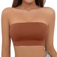 thumbnail image 1 of FUNUONY Strapless Bra for Women, Wireless Non-Slip Padded Bandeau Bra, Seamless Push Up Tube Top Bralette Women's Traceless Large Anti Drop Off One Shoulder Wrapped Chest Wrapped Up Bra Orange Xl, 1 of 9
