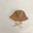 thumbnail image 1 of FUNUONY Straw Hat Outdoor Baby Sun Protection Hats Summer Bowknot Beach Cap for Women Or Girls Kids Head Circumference 48Cm Baby Lace Hat Mum and Children's Sun Hat Children's Hat Khaki 6Month-24Month, 1 of 7
