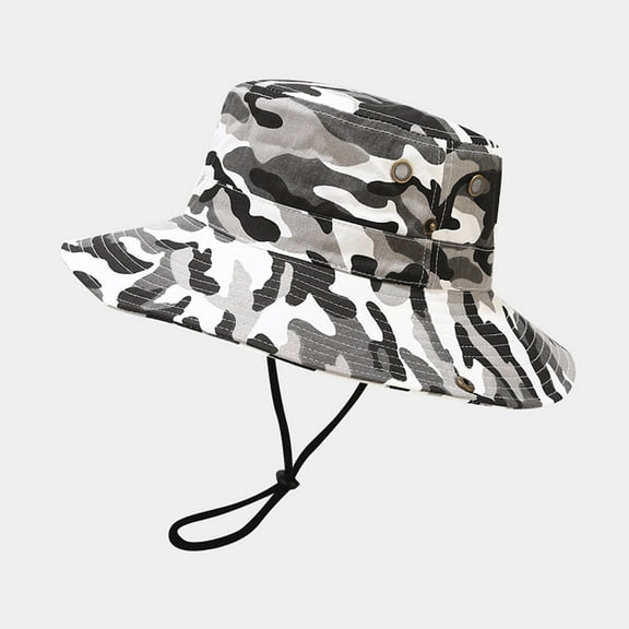 FUNUONY Sun Hat for Men,Cotton Summer Outdoor Sun Protection Wide Brim Bucket Hat Foldable Safari Boonie Hat Bucket Hat for Fishing Hiking Garden Lawn Work Safari Camping Outdoor Outdoor Boonie Hat Wi