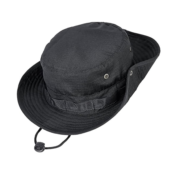 FUNUONY Sun Hats for Men Women Bucket Hat Upf 50+ Boonie Hat Foldable Uv Protection Hiking Beach Fishing Summer Safari Men's Outdoor Hiking Sun Protection Cycling Travel Sun Hat Black