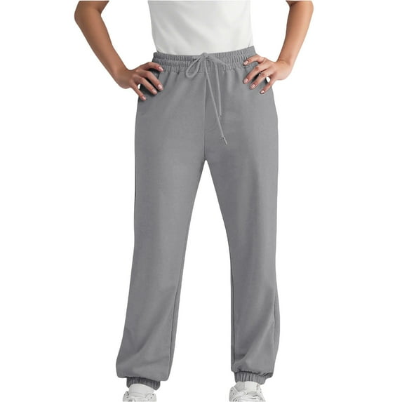 FUNUONY Sweatpants Women Fall Fashion 2025 Baggy Joggers Workout Lounge Lightweight Comfy High Waisted Athletic Sweat Pants Fleece Baggy Sweatpants Wide Straight Leg Pants Winter Clothes Grey Xl