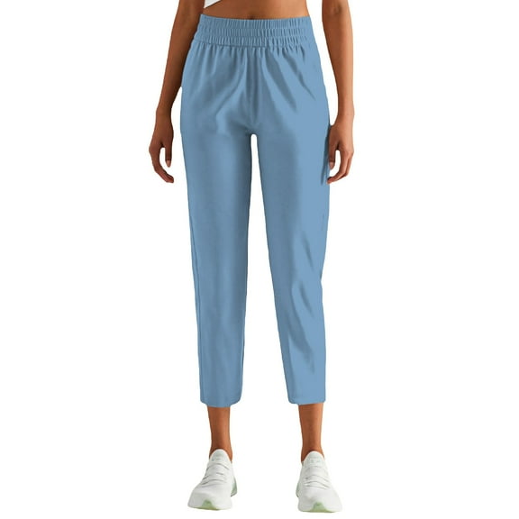 FUNUONY Sweatpants Women Fall Fashion 2025 Baggy Joggers Workout Lounge Lightweight Comfy High Waisted Athletic Sweat Pants Pants with Pockets Sweatpants Travel Athletic Work Pants Light Blue S