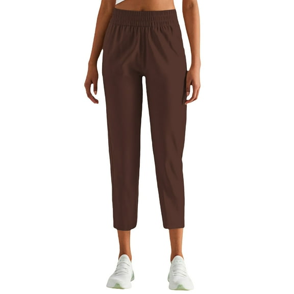 FUNUONY Sweatpants Women Fall Fashion 2025 Baggy Joggers Workout Lounge Lightweight Comfy High Waisted Athletic Sweat Pants Pants with Pockets Sweatpants Travel Athletic Work Pants Brown L
