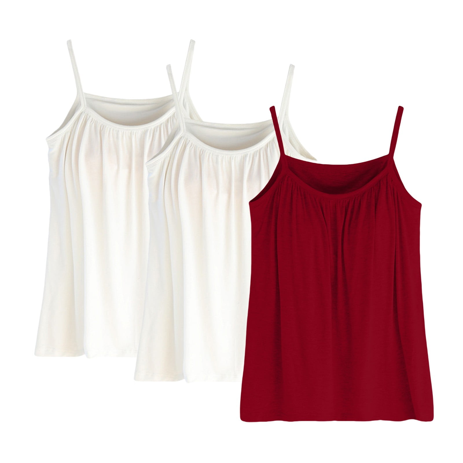 FUNUONY Tank Top with Built In Bra for Women Sleeveless Comfort Yoga