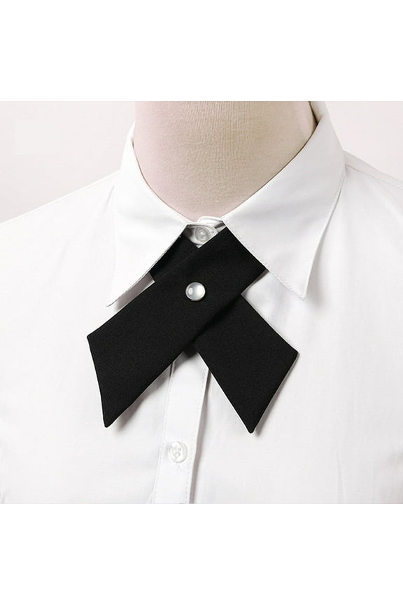 Tie for Men Women Adjustable Criss-Cross Bowtie School Uniform Pre Tied Bows for Girls Neck Tie Accessories Women Shirt Tie Solid Color Design Easy Buckle Fastening Design Neck Tie Graduation