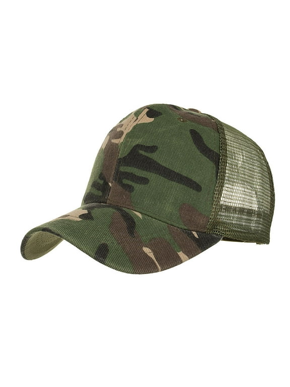 Trucker Hat Baseball Cap Snapback Fitted Hats for Men Women Snap Closure Design Breathable Mesh Side Durable Hats Casual Hats Mesh Camouflage Caps for Men Hop Hip Summer Cap Caps Army Green