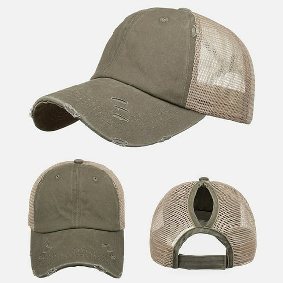 FUNUONY Unisex Baseball Caps for Women Mens Top Hats Adjustable Solid Baseball Hats Dad Hats Vintage Mesh Plain Baseball Cap Cap Adjustable Hat Baseball Uni Baseball Caps Khaki