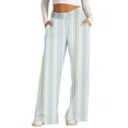 thumbnail image 1 of FUNUONY Wide Leg Pants for Women High Waisted Palazzo Pants Work Casual Flowy Loose Trousers with Pockets Women's Simple Plaid Wide Leg Casual Pants Sports Pants Loose Running Pants Light Blue L, 1 of 5