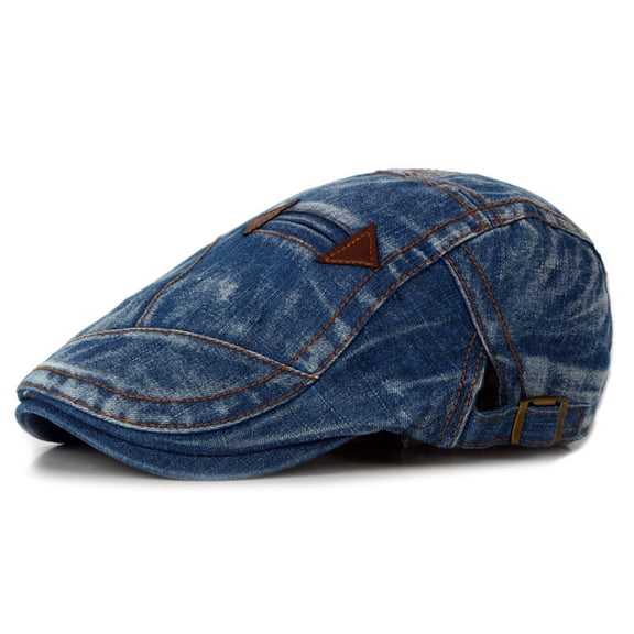 FUNUONY Women Denim Newsboy Hat Cotton Flat Cap Ivy Gatsby Driving Hunting Gatsby Cabbie Denim Hats for Men Newsboy Hats Flat Cabbie Driving Hat Cotton Dad Cap for Men Women Bu2