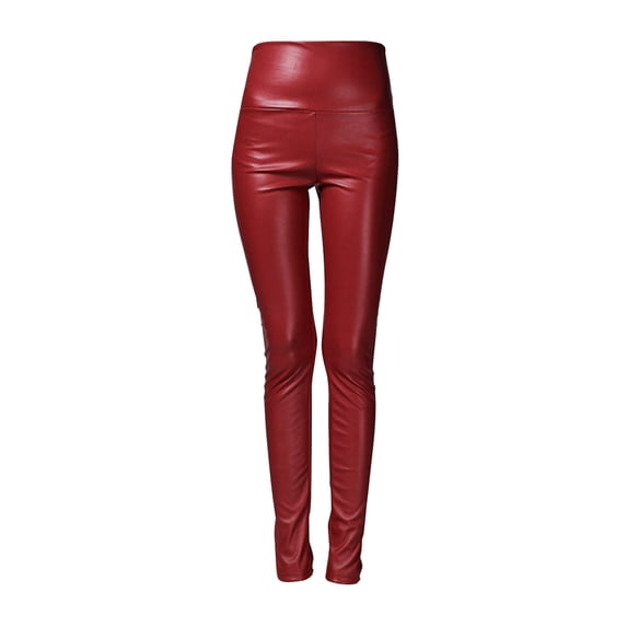 FUNUONY Women Metallic Stretch Faux Leather Legging Pants High Waist Stretch Leggings Full Length Leggings Tights Costume Pants Sports Fitness Pants High Bomb Dry Run Yoga Pants Tights Sensation Crop