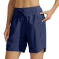 thumbnail image 1 of FUNUONY Women's Athletic Shorts High Waisted Quick Dry Bermuda Shorts for Women Walking Running Casual Wide Leg Yoga Shorts Shorts Summer Gym Athletic Workout Long Shorts with Pockets Navy M, 1 of 6
