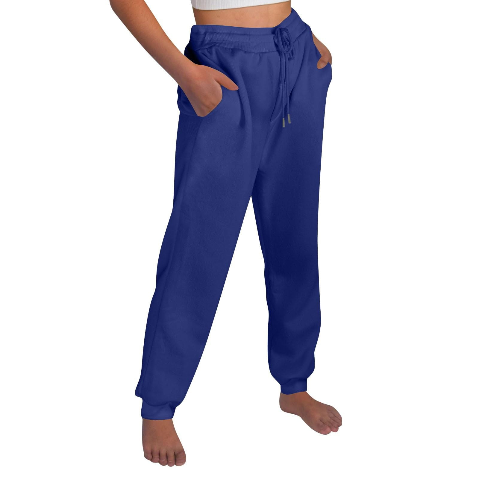 Cozy Fleece Sweatpants Plus Size Women's Sweatpants - Straight Leg Elastic High Waist Drawstring Casual Comfort Pants With Pockets Joggers Woman