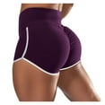 thumbnail image 1 of FUNUONY Women's High Waist Workout Shorts Breathable Dolphin Split Elastic Lounge Yoga Shorts Yoga Compression Leggings Women Shorts Workout Shorts Pants Purple M, 1 of 5