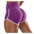 thumbnail image 1 of FUNUONY Women's High Waist Workout Shorts Breathable Dolphin Split Elastic Lounge Yoga Shorts Yoga Compression Leggings Women Shorts Workout Shorts Pants Purple Xl, 1 of 5