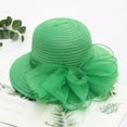 thumbnail image 1 of FUNUONY Women's Kentucky Derby Church Hat Organza Fascinator Wedding Tea Party Hat Wide Brim Sun Caps Bridal Party Wedding Hat Dress British Tea Women's Cap Fascinator Caps Green One Size, 1 of 2