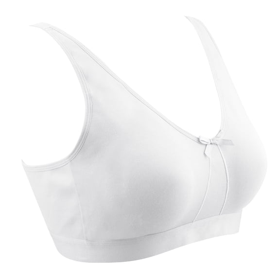 FUNUONY Women's Push Up Bra No Underwire Comfortable Wireless Bras Padded Seamless Bra Women's Solid Color Large Size Underwear Bra White Af