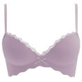 thumbnail image 1 of FUNUONY Women's Push Up Wireless Comfortable Padded Plunge No Underwire Everyday Bra Underwear Women Gathered Without Rims Thickened Bra Flat Chest Special Suit Lace Bra Purple 38, 1 of 3