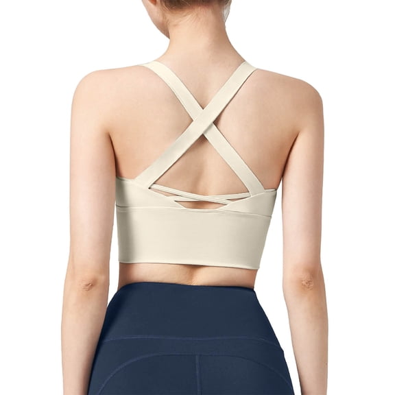 FUNUONY Women's Summer Sports Shockproof Outwear Running Racerback Sports Bras for Women High Support No Underwire Seamless Wireless Bra Full Coverage Padded Support Bra for Yoga Gym Workout Fitness