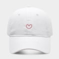 thumbnail image 1 of FUNUONY Women's Vintage Washed Baseball Cap Cute Heart Embroidered Sun Hat Adjustable Distressed Dad Caps Uv Protection Summer Hats Low Profile Dad Hat Soft Top Outdoor Washed Baseball Cap White, 1 of 3