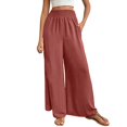 thumbnail image 1 of FUNUONY Womens Wide Leg Pants Casual Palazzo Flowy Pleated Trouser Woman Elastic High Waisted Loose Fit Lounge Pant Comfy 2025 Elastic with Flared Elegant Commuting Casual Pants Red Xl, 1 of 9