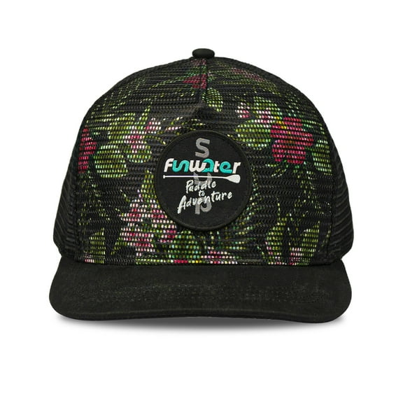 FUNWATER Baseball Cap Black Pattern , Adjustable Outdoor Hat with Mesh