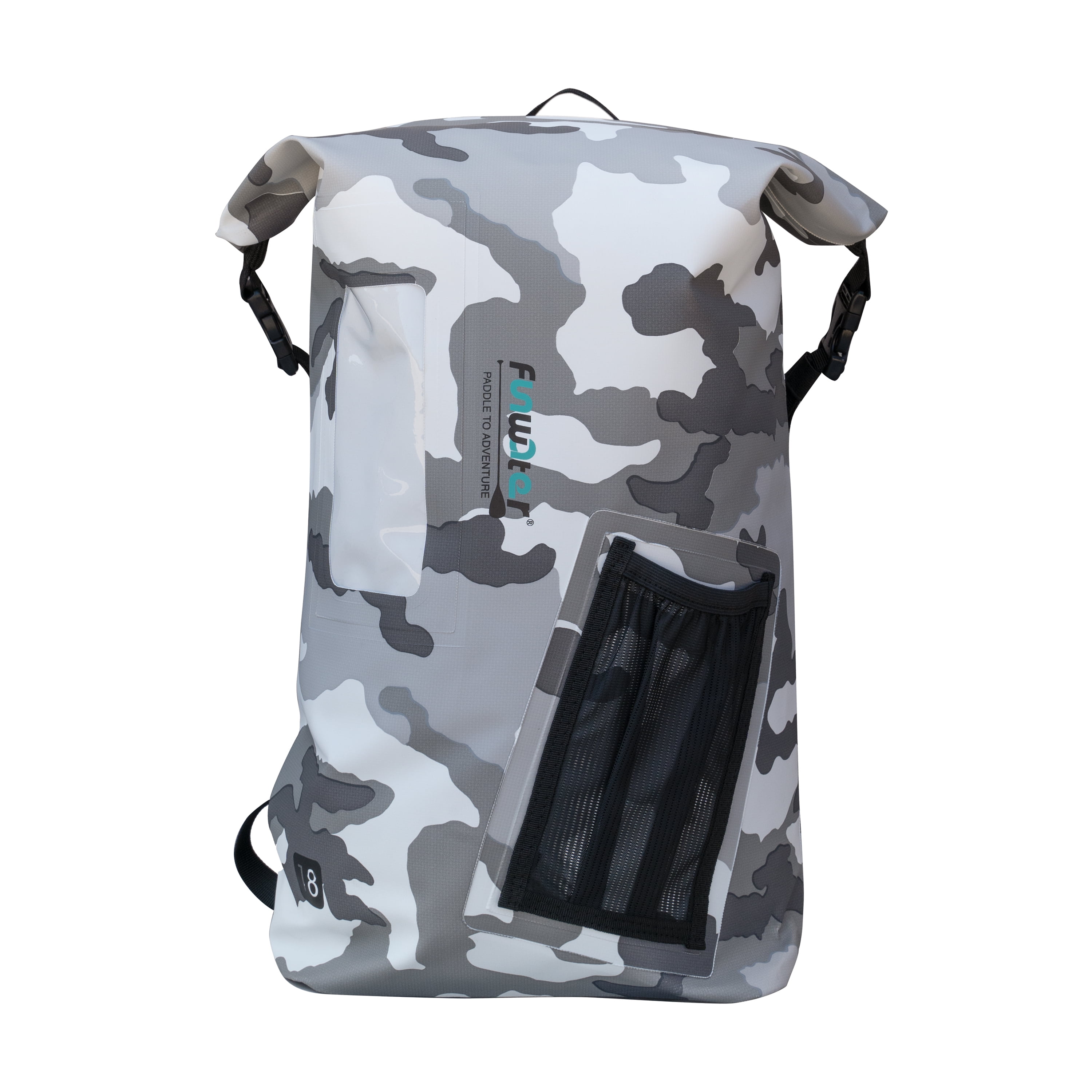 FUNWATER Waterproof Backpack Grey Camo,18L Roll Top Dry Bag, Casual Sports  Backpack, Surfing, Boating, Hiking, Fishing, Unisex. 