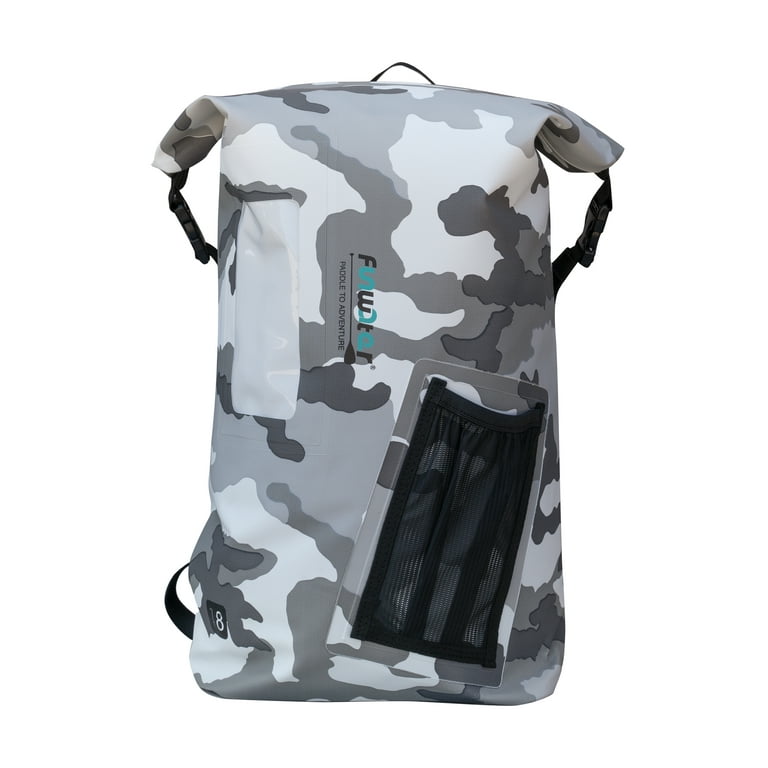 Funwater Waterproof Backpack Grey Camo,18L Roll Top Dry Bag, Casual Sports Backpack, Surfing, Boating, Hiking, Fishing, Unisex., Kids Unisex, Size