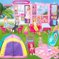 thumbnail image 1 of FUNWEE Doll House Playset with 60+ Accessories Including Transforming Furniture, Cutlery, Daily Necessities Slide, Pets, Bathtubs, Swings, Slides, Camping Tents and Other Camping Supplies, 1 of 7