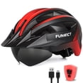 thumbnail image 1 of FUNWICT Adult Bike Helmet with Visor and Goggles for Men Women Mountain Road Bicycle Helmet Rechargeable Rear Light Cycling Helmet, 1 of 2