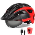 thumbnail image 1 of FUNWICT Adult Bike Helmet with Visor and Goggles for Men Women Mountain Road Bicycle Helmet Rechargeable Rear Light Cycling Helmet, 1 of 9