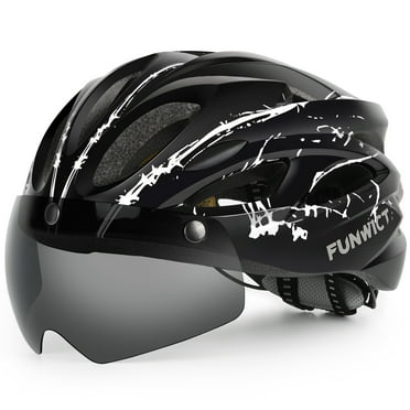 FUNWICT Bicycle Helmet with Light and Magnetic Goggles Lightweight Bike Helmet for Adult Men Women