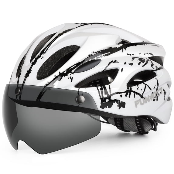 FUNWICT Bicycle Helmet with Light and Magnetic Goggles Lightweight Bike Helmet for Adult Men Women