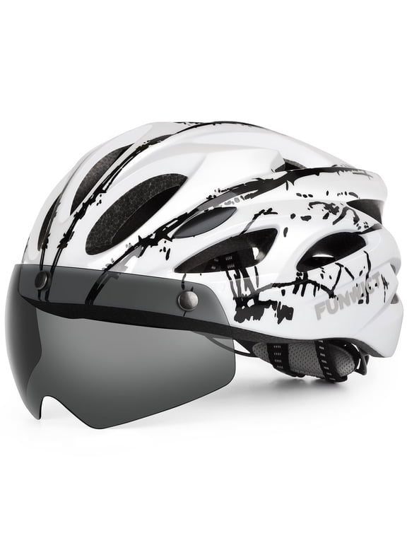 Bicycle Helmet with Light and Magnetic Goggles Lightweight Bike Helmet for Adult Men Women