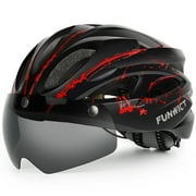 FUNWICT Bicycle Helmet with Light and Magnetic Goggles Lightweight Bike Helmet for Adult Men Women